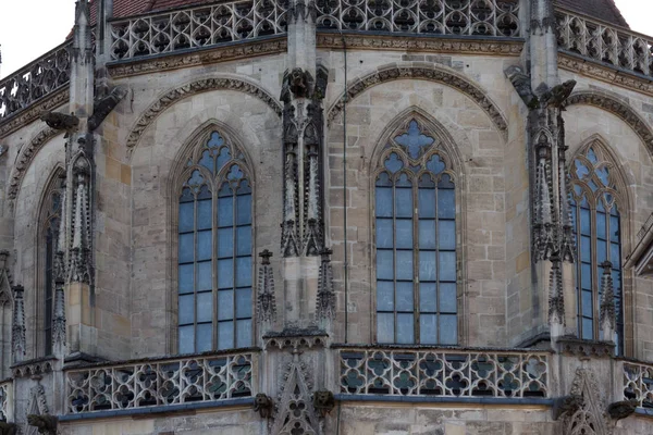 Uma Cidade Histórica Sul Alemanha Fachadas Estátuas Ornamentos Detalhados Edifícios — Fotografia de Stock