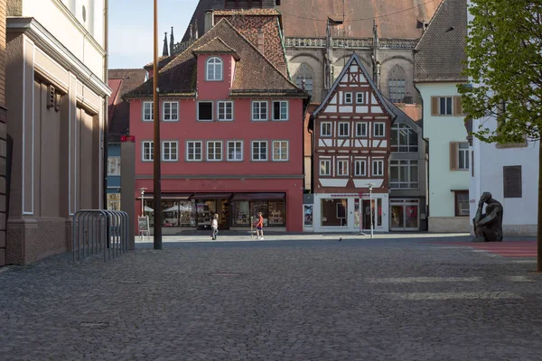 Springtime Day South German Historical City View Balcony Fences Sculptures — Stock Photo, Image