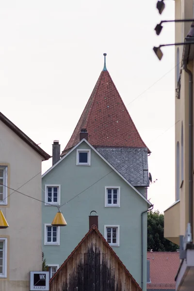 Una Ciudad Histórica Del Sur Alemania Fachadas Con Sus Ornamentos — Foto de Stock