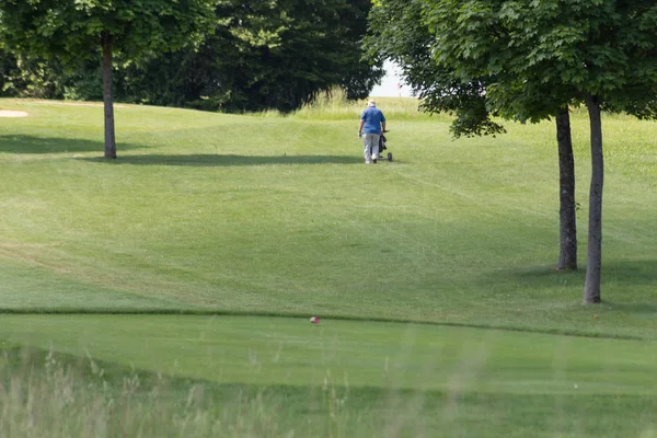 Velmi Slunečného Dne Může Jižním Německu Vidíte Golf Trávník Zelený — Stock fotografie