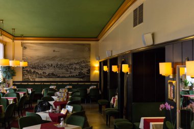 Brussels, Belçika - 16 Nisan 2016: rahat ve romantik kafe.