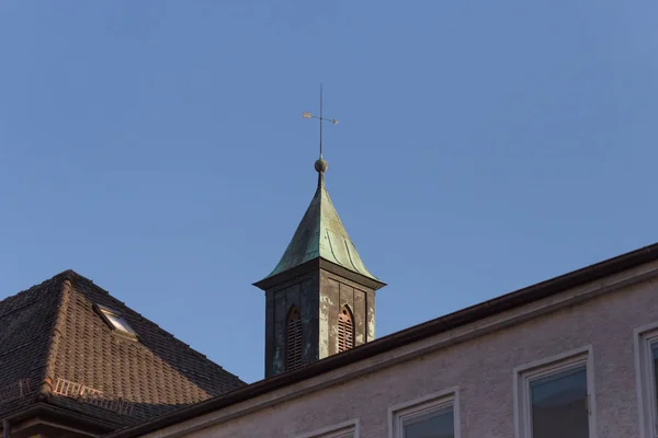 Uma Cidade Histórica Sul Alemanha Telhados Antenas Arquitetura Detalhada Edifícios — Fotografia de Stock