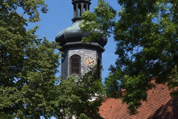 Mycket Solig Dag Juni Södra Tyskland Landsbygden Små Kyrkor Blå — Stockfoto