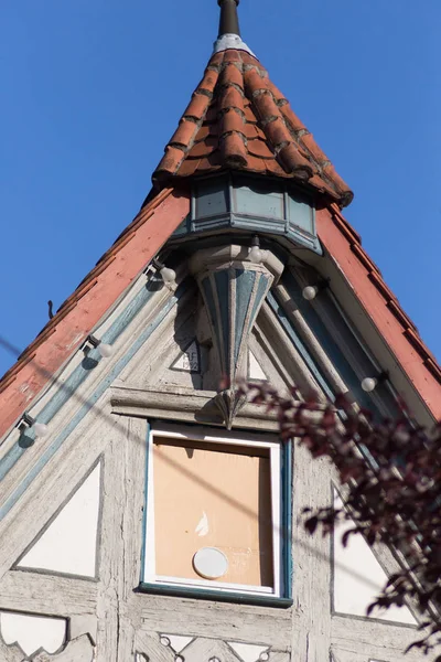 Zabytkowe Miasto Południowych Niemczech Dachy Anteny Szczegółowe Architektura Budynków Kościołów — Zdjęcie stockowe