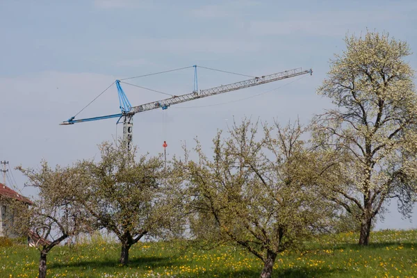 Máquinas Para Construção Relvado Verde Alemanha — Fotografia de Stock