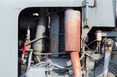 hassas yönleri soyut veya arka plan Teknik Gösterim Traktörler makine ve pompa ve kablolama için idealdir