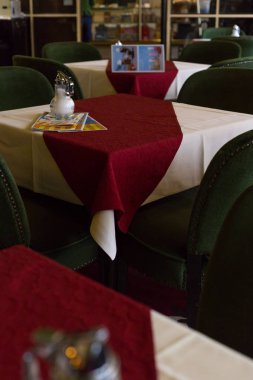 Brussels, Belçika - 16 Nisan 2016: rahat ve romantik kafe.