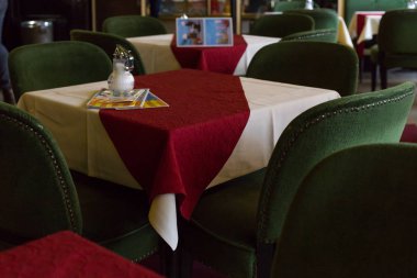 Brussels, Belçika - 16 Nisan 2016: rahat ve romantik kafe.