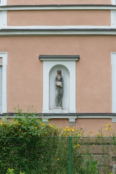 in a south german historical city facades with its detailed ornaments and figures describe fascinating romantic view at the time form 1900 until today