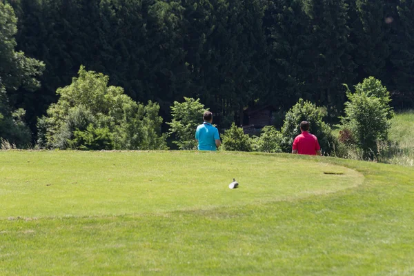 Nagyon Süt Nap Dél Németországban Lássák Golf Zöld Gyep Bíróság — Stock Fotó