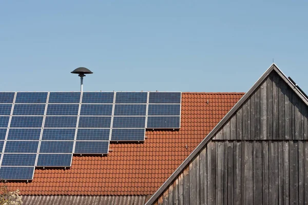 Paneles Solares Azotea Casa Sur Alemania —  Fotos de Stock