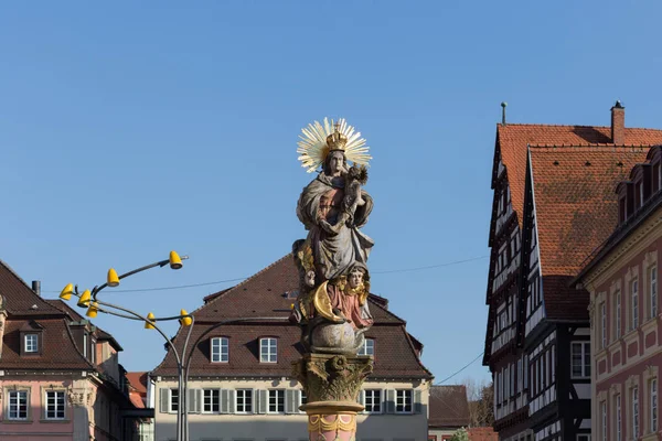 Egy Nagyon Süt Nap Végén Dél Német Történelmi Város Régi — Stock Fotó