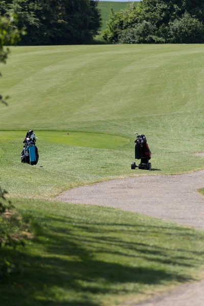 Velmi Slunečného Dne Může Jižním Německu Vidíte Golf Trávník Zelený — Stock fotografie