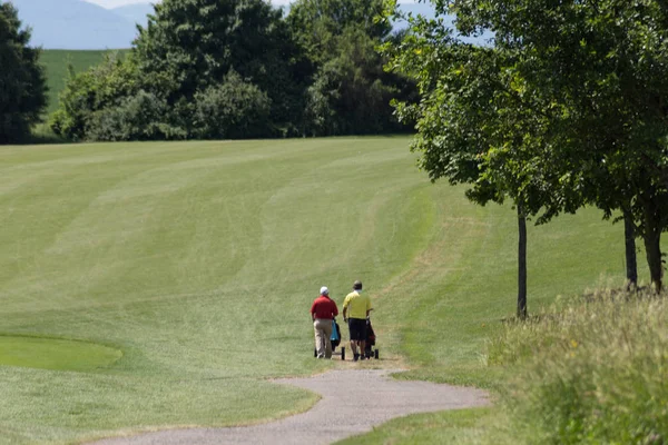 Very Sunny Day May South Germany You See Golf Lawn — Stock Photo, Image