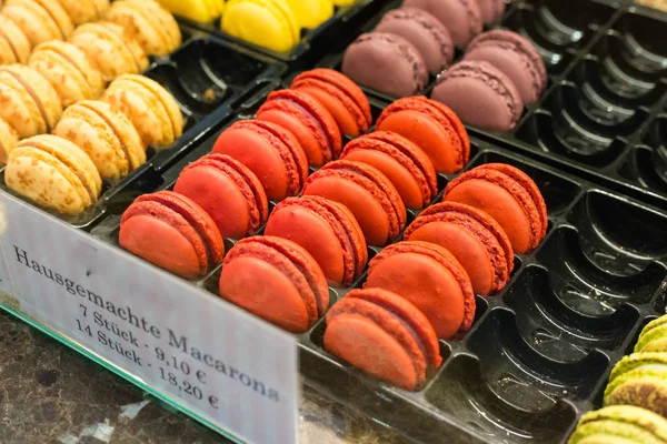 Delicious desserts in german market hall.