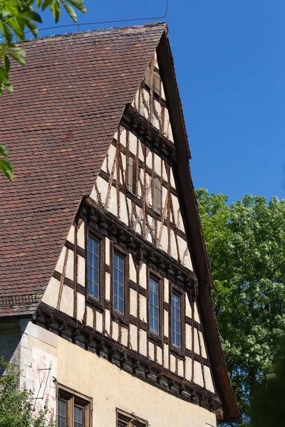 Солнечный День Июне Южной Германии Увидите Сельские Дома Фасады Деревьями — стоковое фото