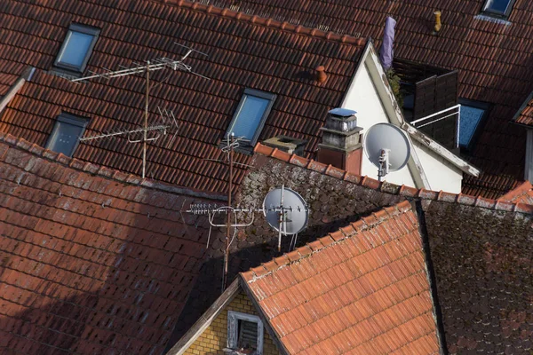 Einem Sonnigen Junitag Süddeutschland Der Nähe Des Zentrums Einer Historischen — Stockfoto