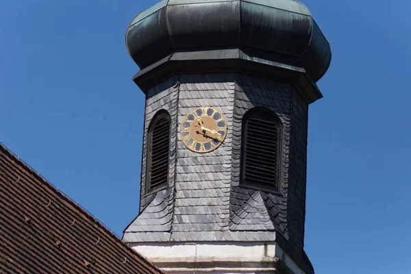 Mycket Solig Dag Juni Södra Tyskland Landsbygden Små Kyrkor Blå — Stockfoto