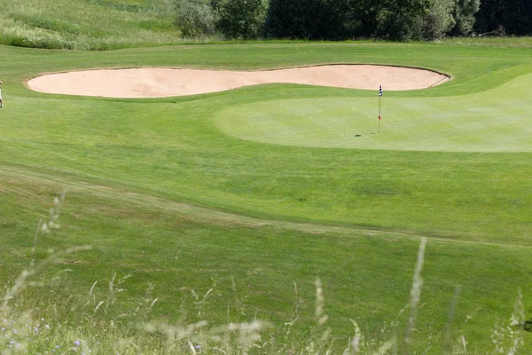 Nagyon Süt Nap Dél Németországban Lássák Golf Zöld Gyep Bíróság — Stock Fotó