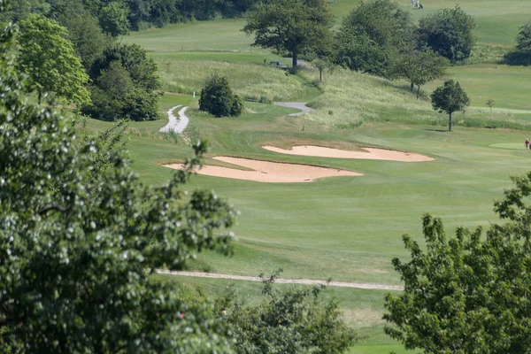 Very Sunny Day May South Germany You See Golf Lawn — Stock Photo, Image