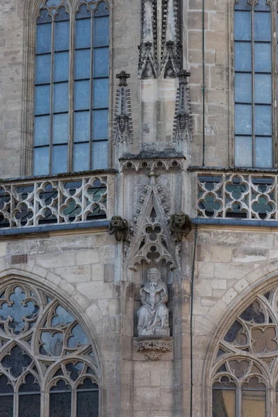 Uma Cidade Histórica Sul Alemanha Fachadas Estátuas Ornamentos Detalhados Edifícios — Fotografia de Stock