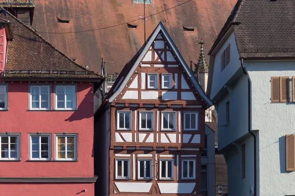 Солнечный День Конца Мая Южно Германском Историческом Городе Древние Фасады — стоковое фото
