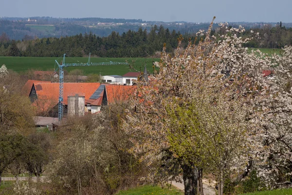 Stavební Stroje Zeleném Trávníku Německu — Stock fotografie