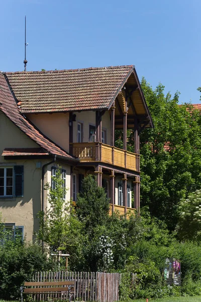 Een Zeer Zonnige Dag Juni Zuid Duitsland Het Platteland Huizen — Stockfoto