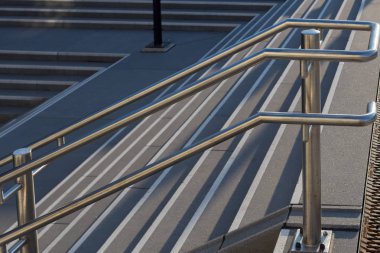 bir Ağustos sabahı trainstation stuttgart yakınındaki Güney Almanya'da, merdiven