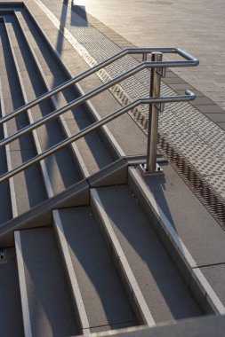 bir Ağustos sabahı trainstation stuttgart yakınındaki Güney Almanya'da, merdiven
