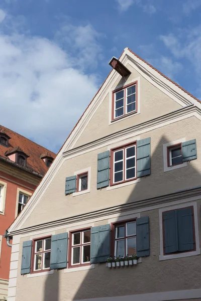 Uma Cidade Histórica Baviera Sul Alemanha Verão Velhos Edifícios Madeira — Fotografia de Stock