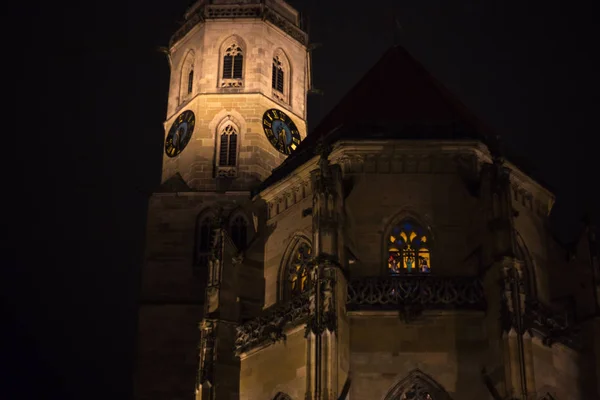 Chiesa Cattolica Una Città Storica Novembre Notte Autunno Nel Sud — Foto Stock