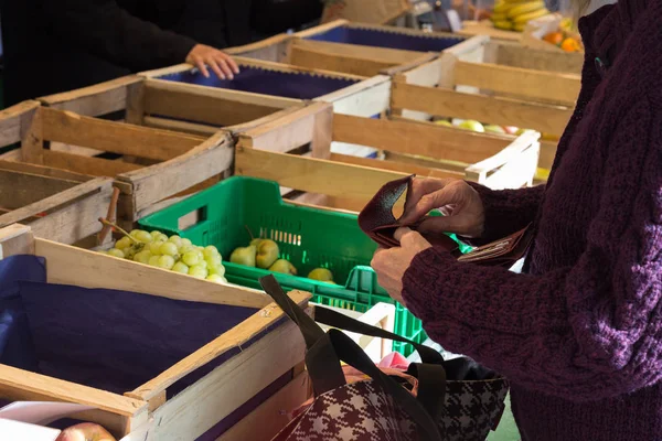 Comerciantes Visitantes Mercado Semanal Local Zona Rural Sul Alemanha Outono — Fotografia de Stock