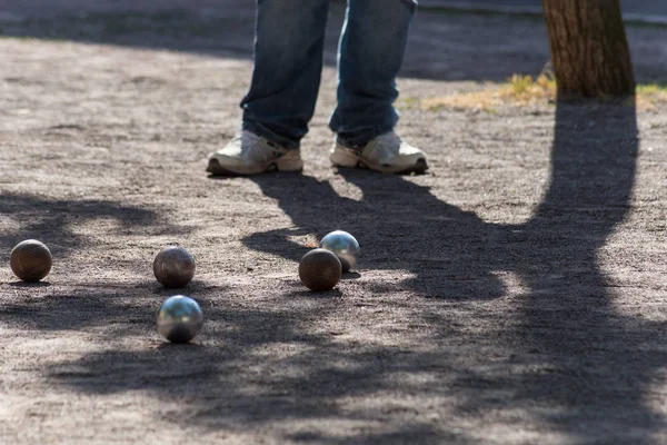 Pessoas Brincando Com Bolas Metálicas Sul Alemanha — Fotografia de Stock