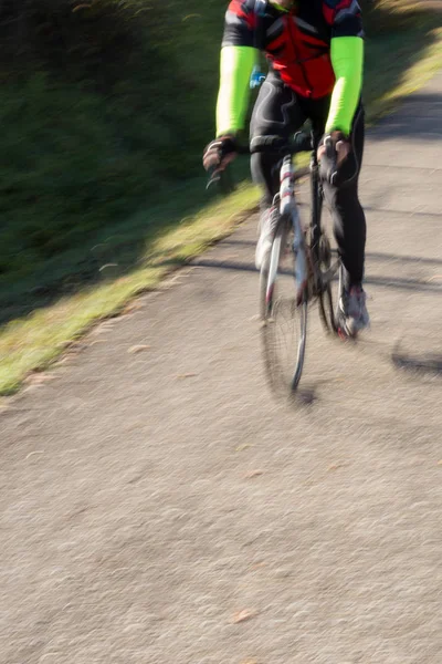 Велосипед Велосипедистів Їзда Байкуей Восени Листопаді Південній Німеччині Сільській Місцевості — стокове фото