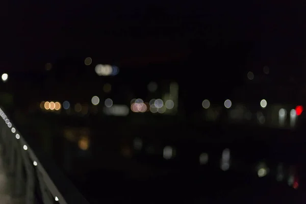 Ponte Pedestre Abstrata Noite Cidade Sul Alemanha Perto Stuttgart Com — Fotografia de Stock