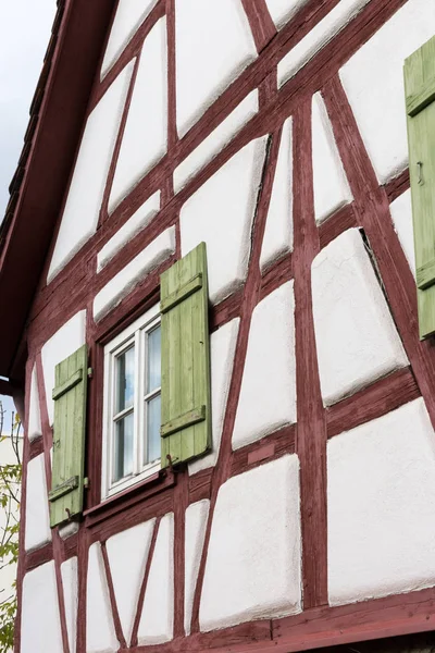 Façades Architecture Fenêtres Des Bâtiments Ossature Dans Sud Allemagne Ville — Photo