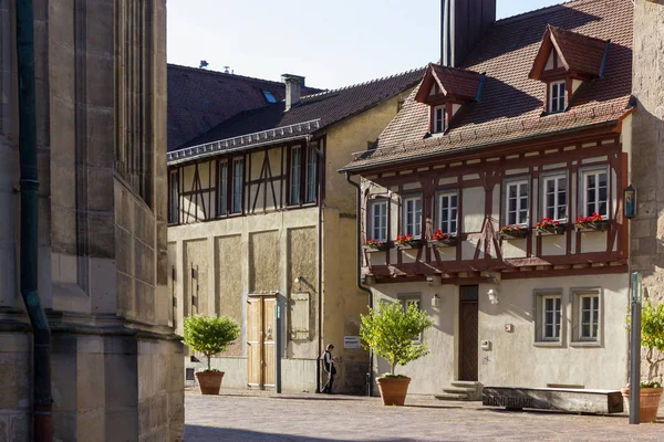 Facades Architecture Outdoor Details Pots Plants Historical City September Fall — Stock Photo, Image