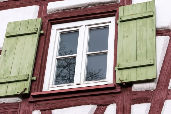 Façades Architecture Fenêtres Des Bâtiments Ossature Dans Sud Allemagne Ville — Photo