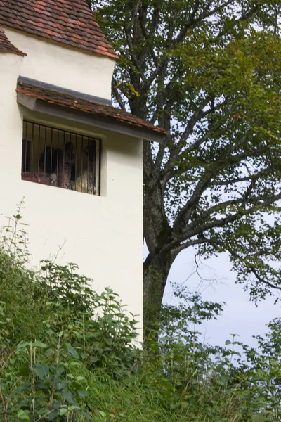 Cappella Vagabonda Con Una Vecchia Quercia Nel Sud Della Germania — Foto Stock