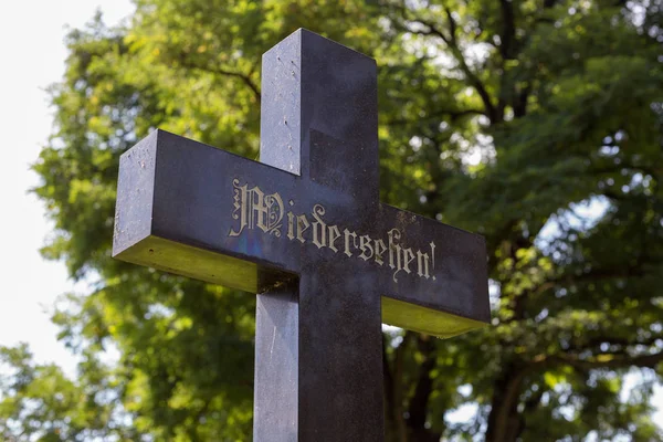 Cimitero Estate Della Germania Meridionale Città Storica Lettera Wiedersehen Significa — Foto Stock