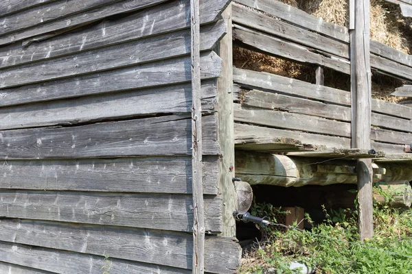 Drewniane Chaty Upadku Września Południe Niemiec Eldered Desek Drewna Kolorze — Zdjęcie stockowe