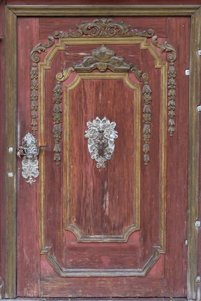 Vstupní Dveře Ornamenty Romantických Katolické Církve Jižní Německo Historické Město — Stock fotografie