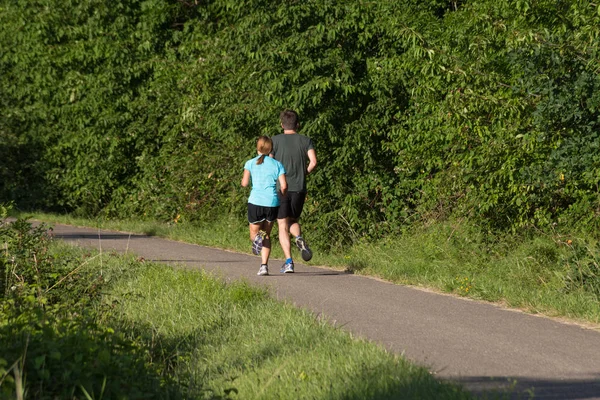 Mensen Buiten Oefening Zomer Juli Zonnige Dag Zuid Duitsland Platteland — Stockfoto