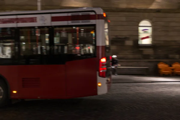 Transporte Público Local Noite Com Citylights Sul Alemanha Novembro Outono — Fotografia de Stock