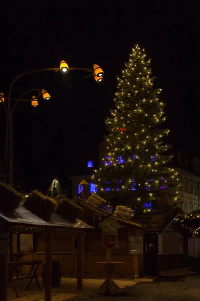 Árbol Navidad Mercado Noviembre Ciudad Histórica Del Sur Alemania Cerca — Foto de Stock