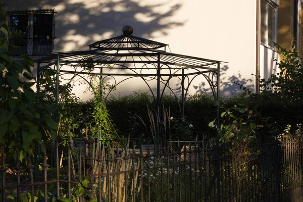 Cercas Gazebo Cidade Histórica Alemanha Sul Mês Outono Setembro Noite — Fotografia de Stock