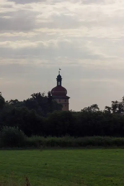 Исторический Город Горизонте Восходе Солнца Южной Германии Город Бавария Ранним — стоковое фото