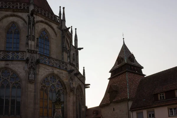 Fachadas Edificios Detalles Arquitectónicos Una Tarde Verano Soleada Sur Alemania —  Fotos de Stock