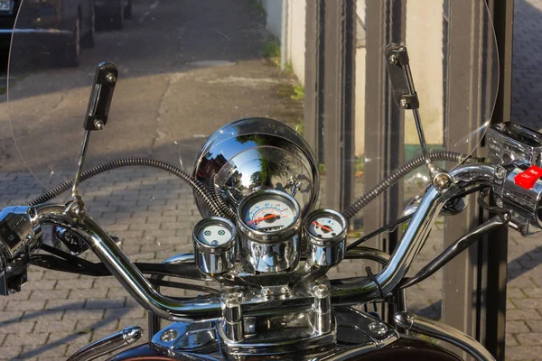 Motor Scooter Met Retro Vintage Stijl Zonnige Middag Zuid Duitsland — Stockfoto